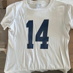 White Tee with Navy Number 14